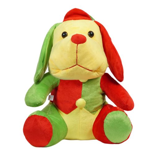 Ultra Cute Droopy Dog Stuffed Soft Plush Kids Animal Toy 13 Inch Red and Green