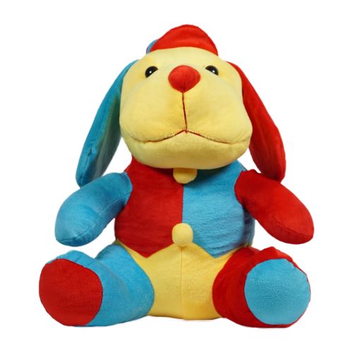 Ultra Cuddly Droopy Dog Stuffed Soft Plush Kids Animal Toy 13 Inch Red and Blue