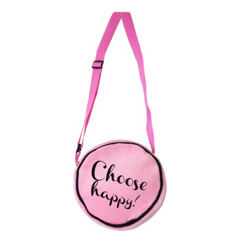 Ultra Choose Happy Message Soft Toy Sling Bag 8 Inch Baby Pink