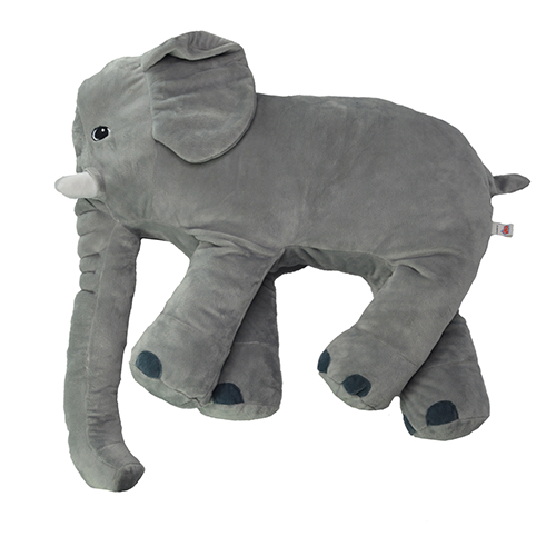 Ultra Cuddly Elephant Shaped Stuffed Pillow Kids Animal Soft Toy 21x22 Inches Grey