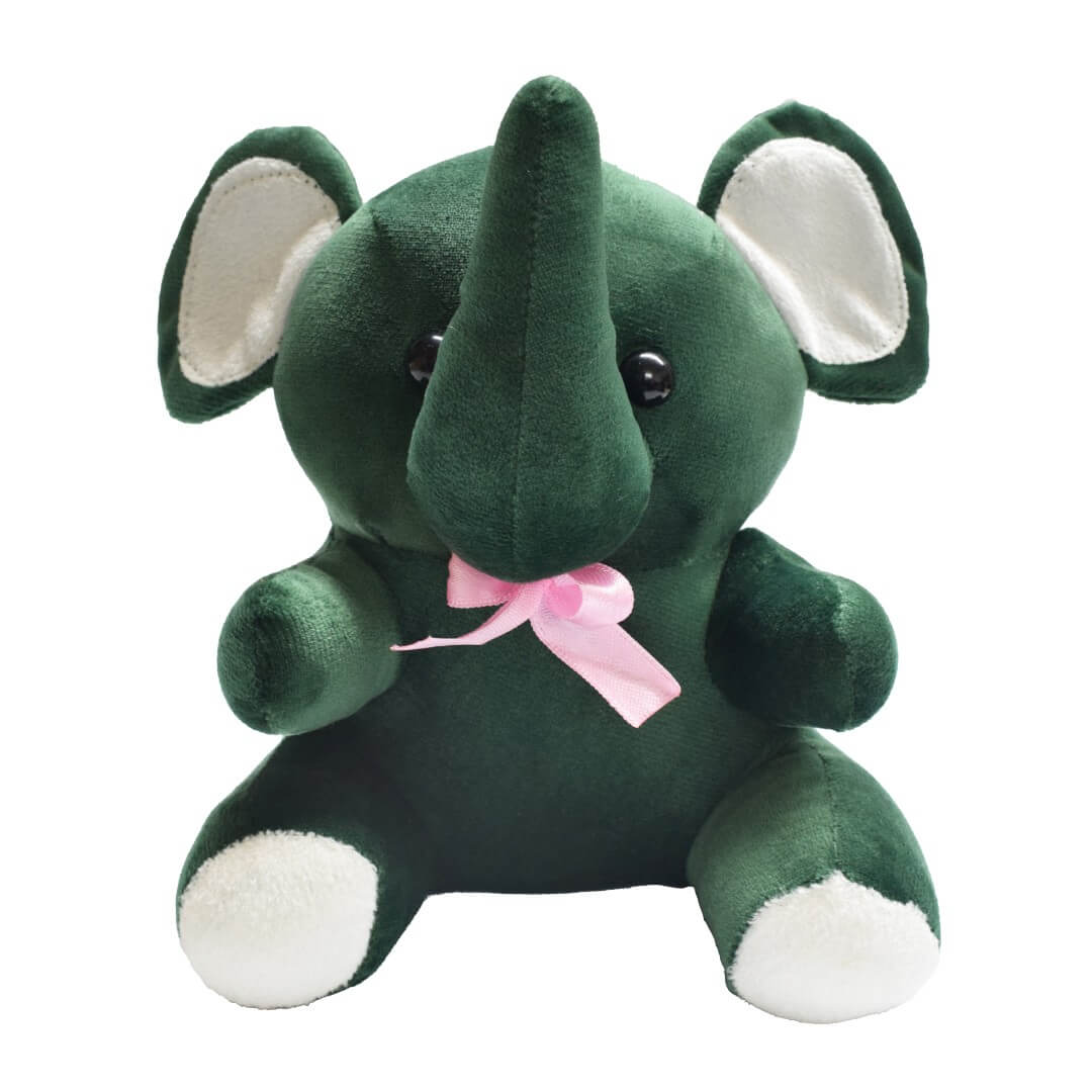 Ultra Elephant Soft Stuffed Kids Toy Nylex Animal Plush 7 Inch Green