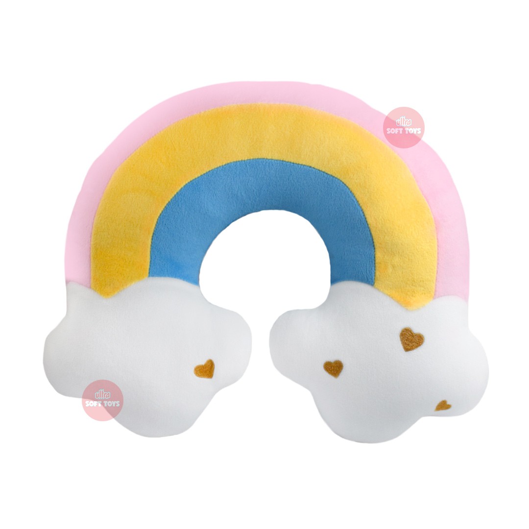 Ultra Rainbow Cloud Shaped Kids Plush Pillow Cushion 16 Inch Multicolor