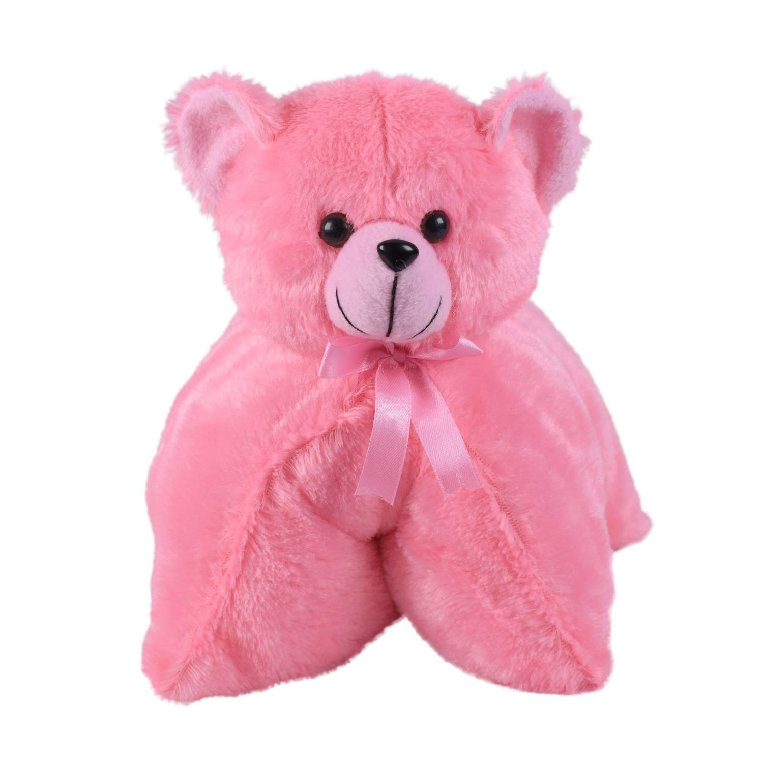 Ultra Bear Folding Plush Stuffed Soft Kids Pillow Cushion 15 Inch Pink