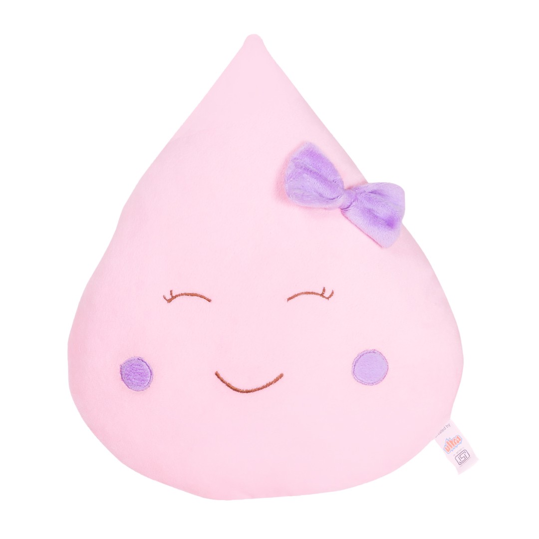 Ultra Rain Drop Shaped Plush Stuffed Kids Cushion 15 Inch Pink